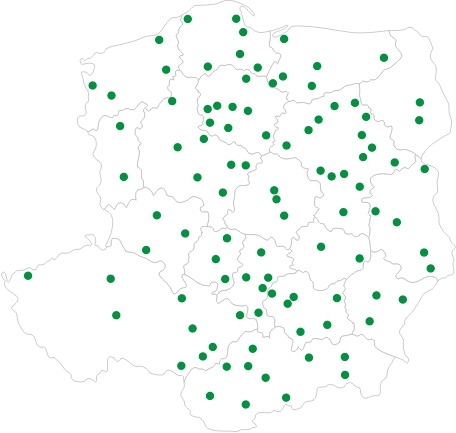 Map of distribution locations